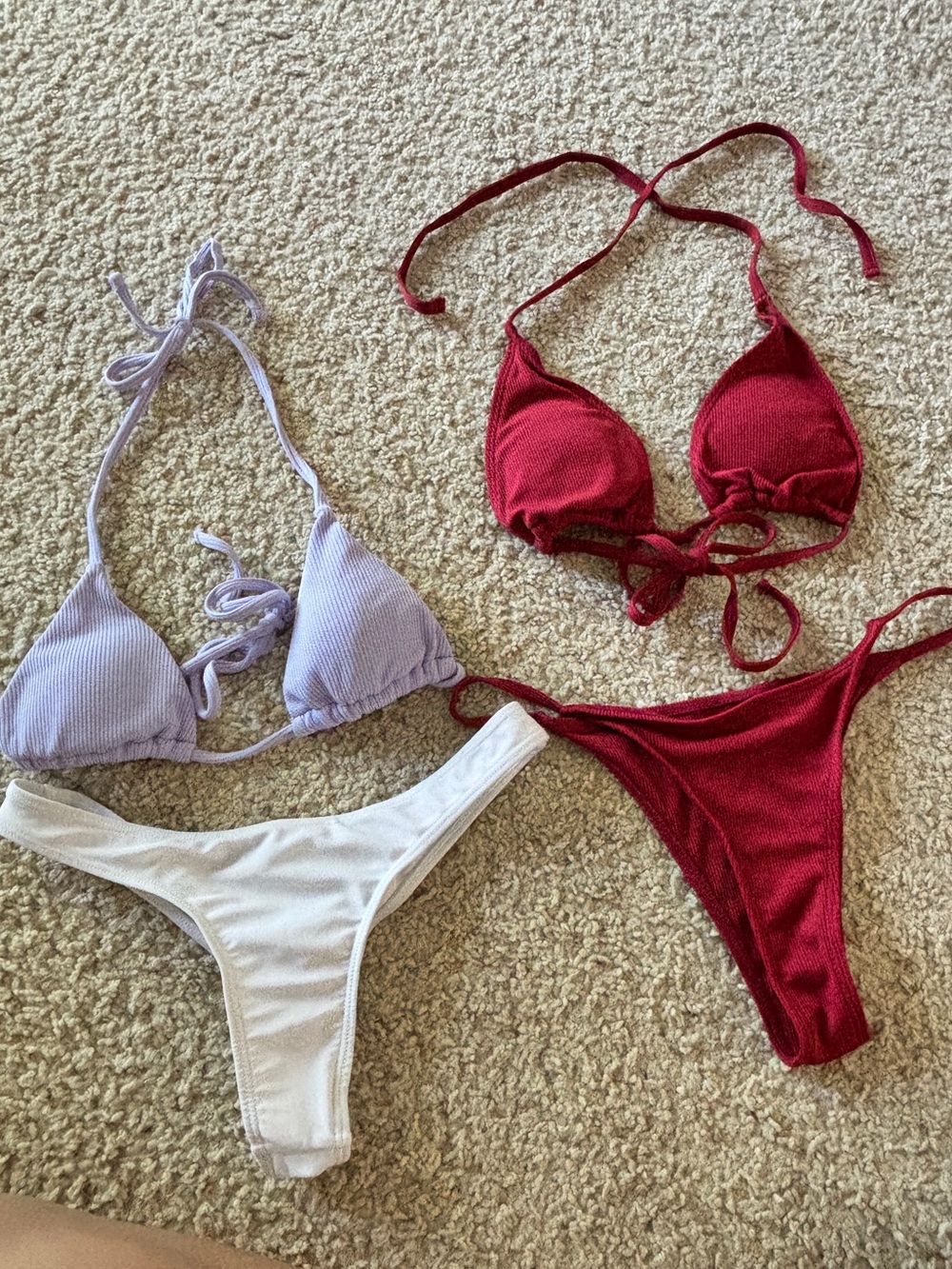 Set of 2 ribbed bikini set size M